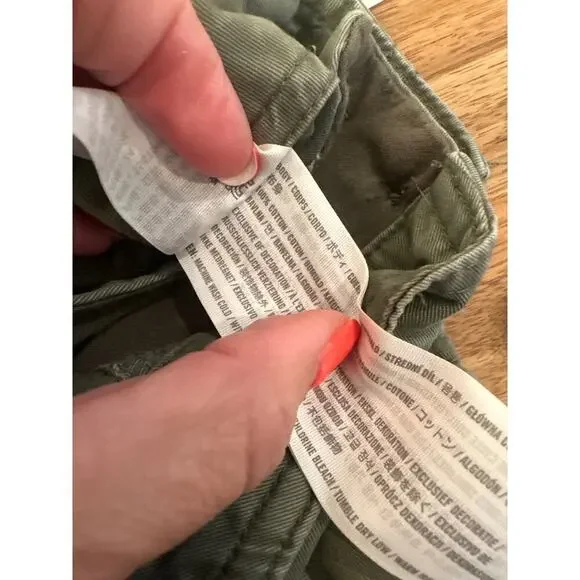 Abercrombie & Fitch Cargo Pants Womens Size 24/00 Green - Picture 5 of 5